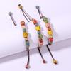Ancient Ethnic Style Ceramic Bracelet Adjustable Handwoven Colorful Bead Bracelet Art Square Jewelry Bracelet