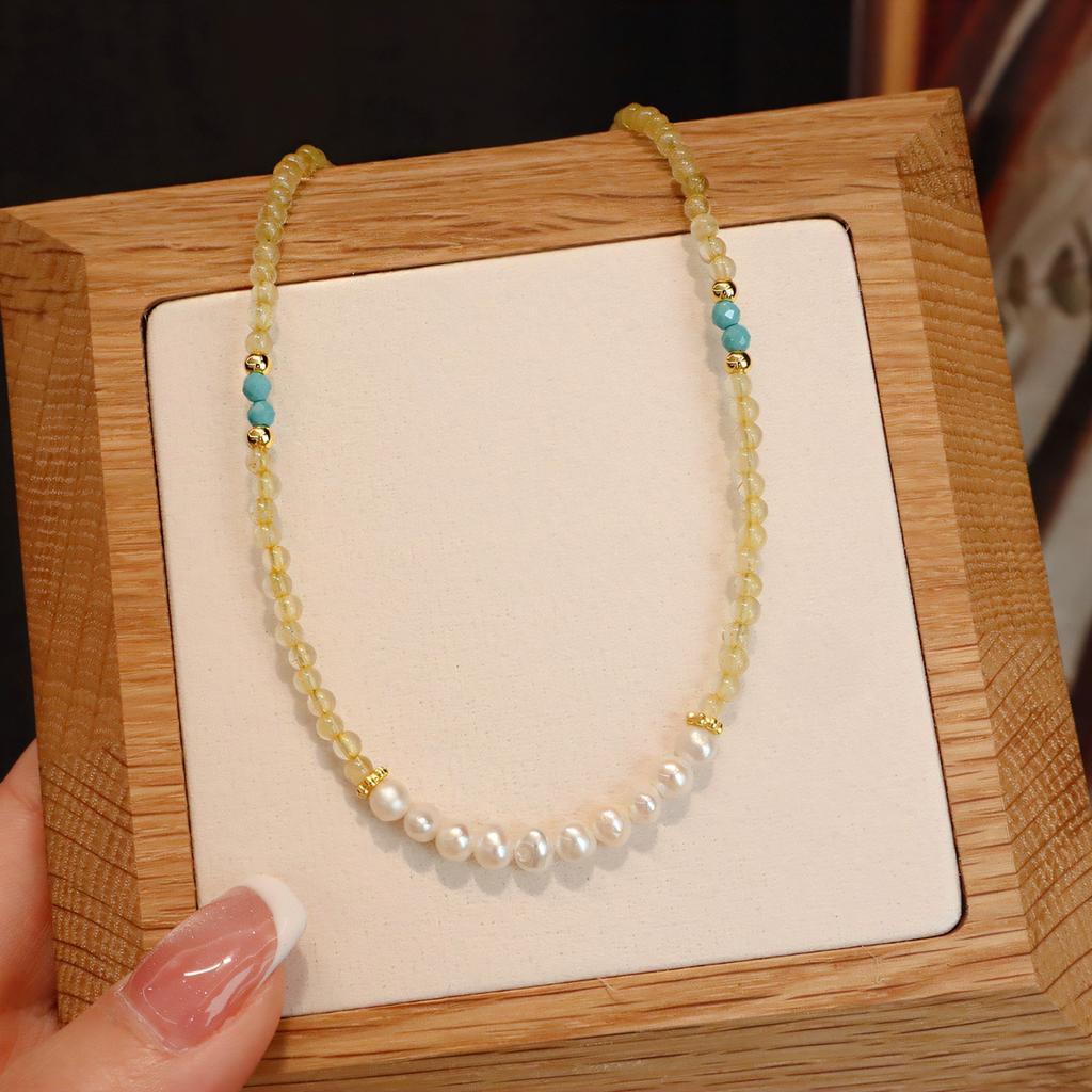 Ожерелья с энергией натуральных кристаллов - 4 стиля для богатства, любви, защиты - Желтый кристалл, Розовый кварц, Малахит, Тигровый глаз Подарок