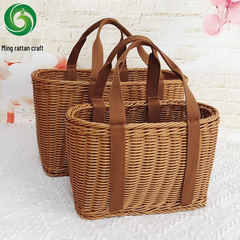 Плетеная сумка из ротанга - Фруктовая и Пикниковая корзина