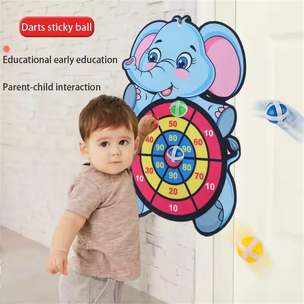 Настольная игра «Дартс» с животными, 6 липкими шариками, развивающие игрушки для занятий спортом в помещении для детей 2, 3, 4, 5, 6 лет