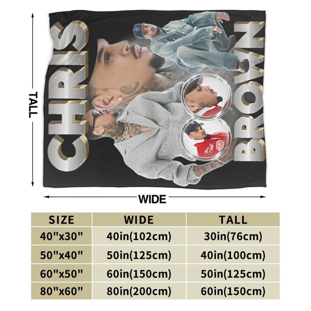 Chris Brown Tour 2025 Throw Fashion Blanket for Couch Soft Cozy Plush Fashion Blanket es Multi-size Bedspreads for All Seasons