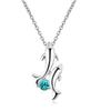 Double Dolphin Necklace Pendant Diamond-Studded Animal Shape Necklace