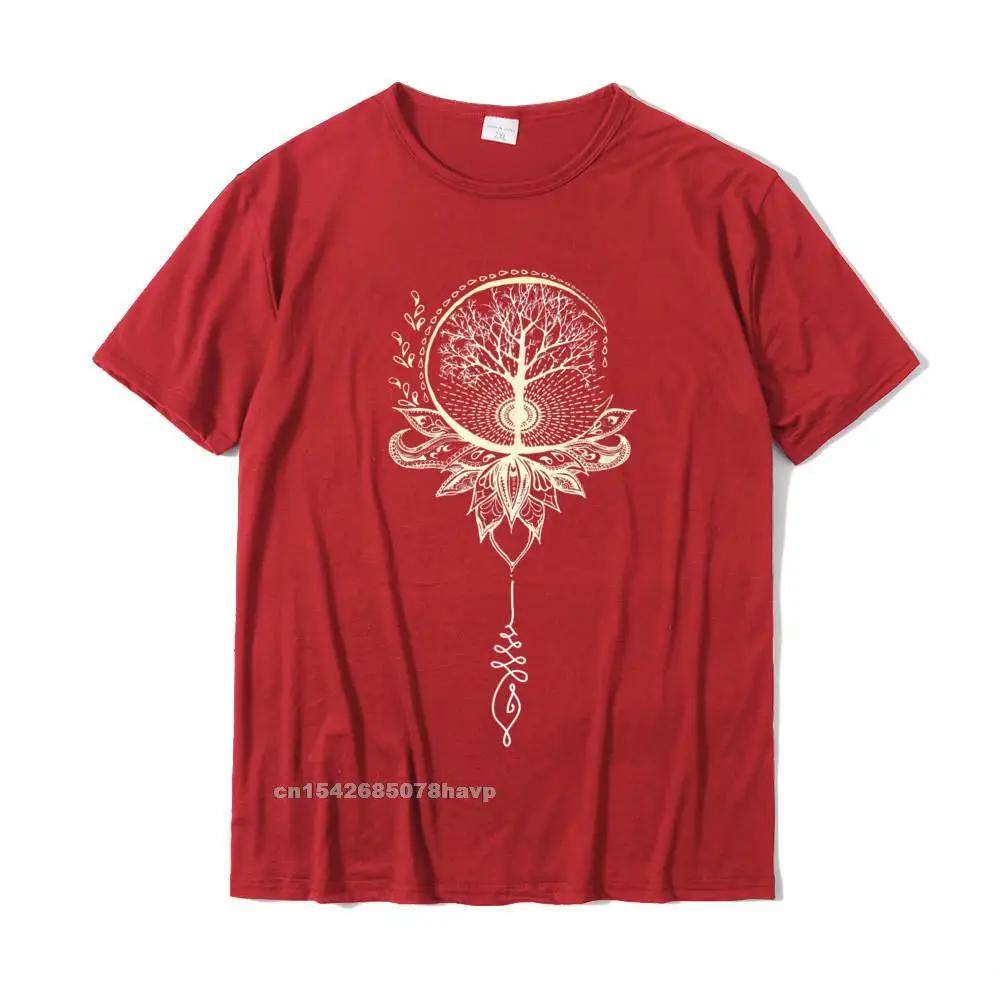 Футболка Mandala Lotus Unalome Tree Of Life, хлопковые семейные топы, рубашки, скидки на мужские футболки с принтом