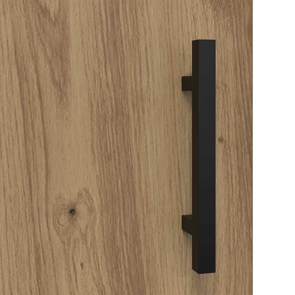 Highboard 2 pcs Artisan Oak Engineered Wood and Glass