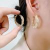 1 пара модных серег-кольца в обертке, металлические круглые серьги, преувеличенные элегантные очаровательные серьги, ювелирные изделия, подарок