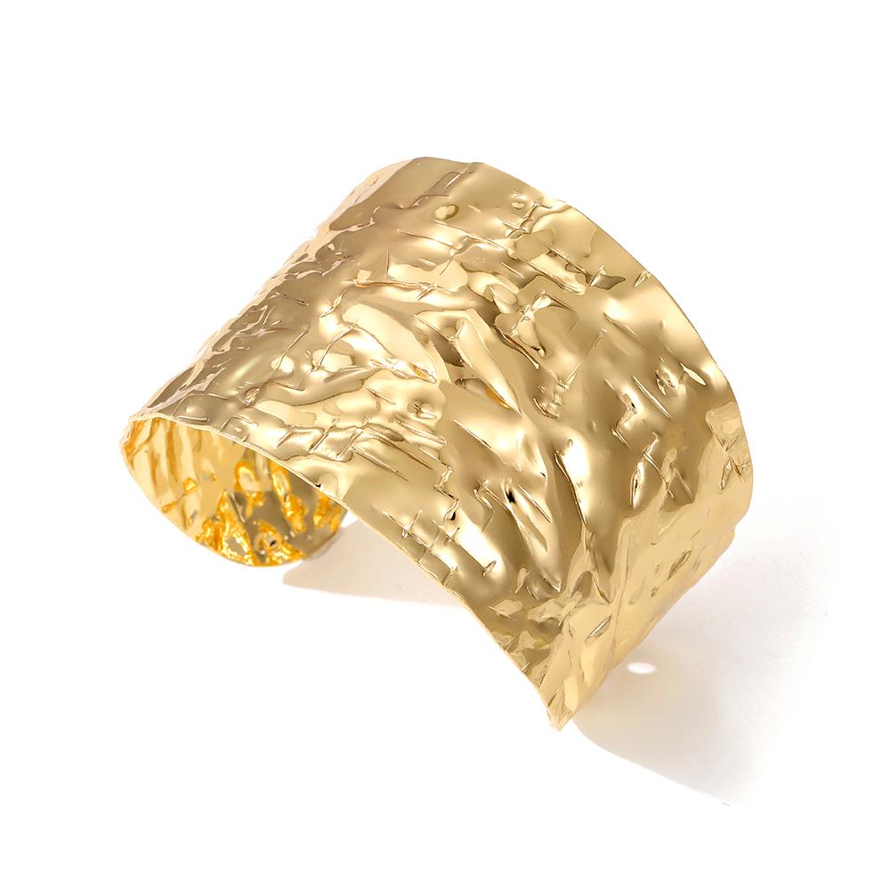 Gold Simple Artificial Engraved Bracelet Women Women Polished Smooth Sexy European Style Luxury Summer Bracelets Matching Accessories