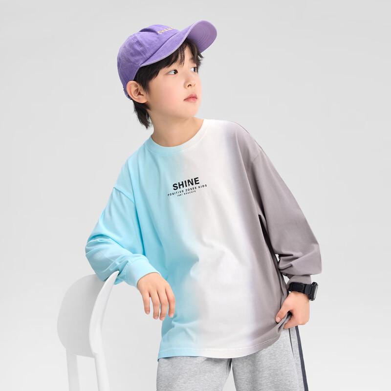 Zuoxi Boys' 2026 Spring Gradient Long-Sleeve T-Shirt