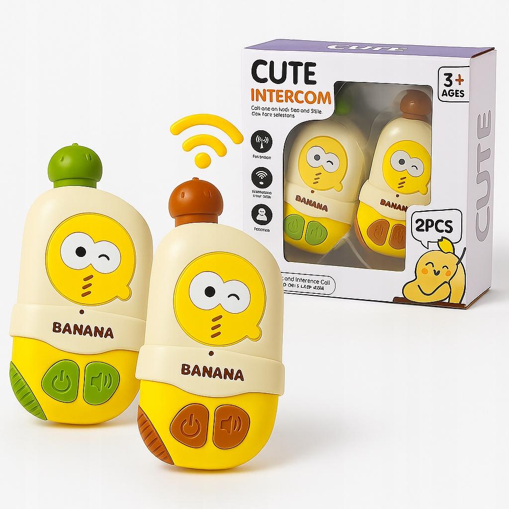 Zestaw Walkie Talkie Zabawkowy Telefon Banana Dźwięki Krótkofalówki Dzieci