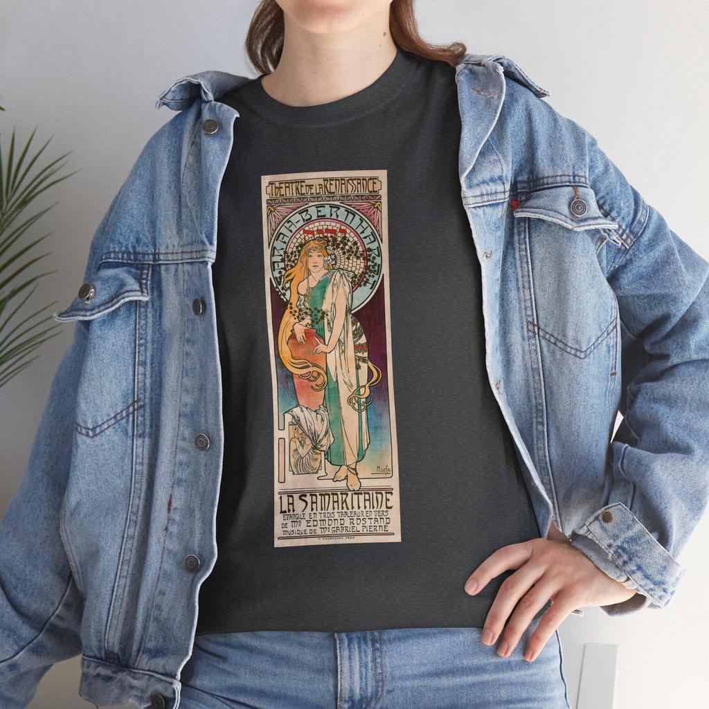 Alphonse Mucha Art Nouveau T-Shirt and kids tshirt, La Samaritaine Vintage Art