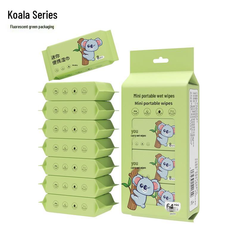 Мини влажные салфетки дорожный набор: 8 детских салфеток в упаковке, специально для детских рук