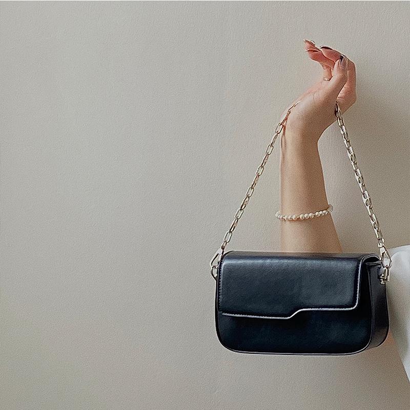 Новая женская маленькая квадратная сумка Niche, ретро-универсальная сумка на одно плечо с цепочкой, весенне-летний простой кошелек из искусственной кожи