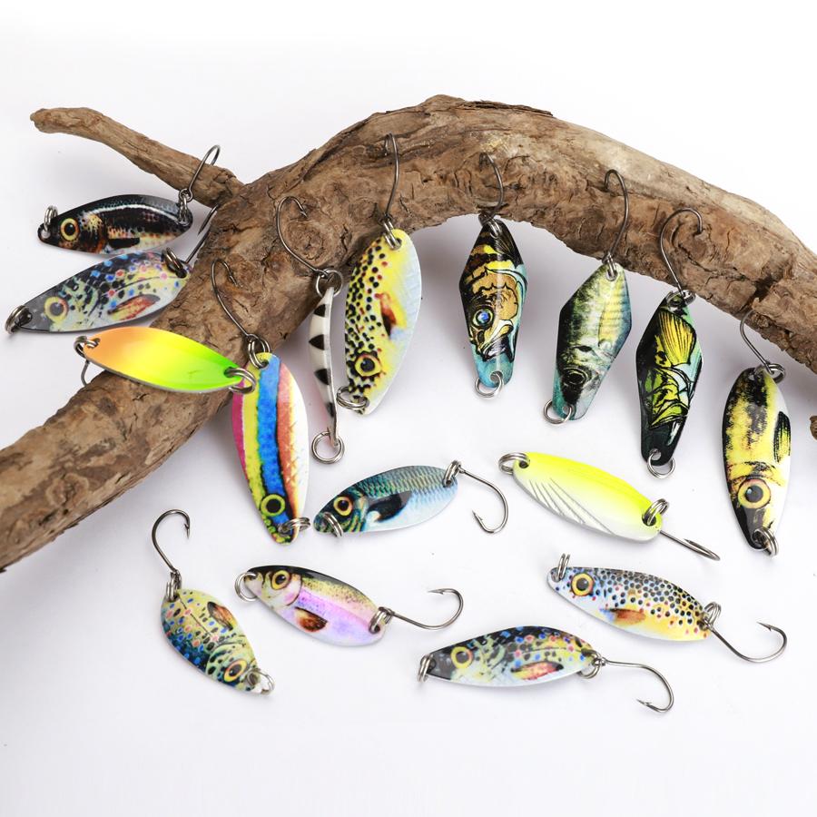 30 шт. приманок для ловли форели с красочной росписью, приманка для блесны HI BURST 3,4–5,5 г, медная металлическая рыболовная приманка для ловли форели, окуня, голавля
