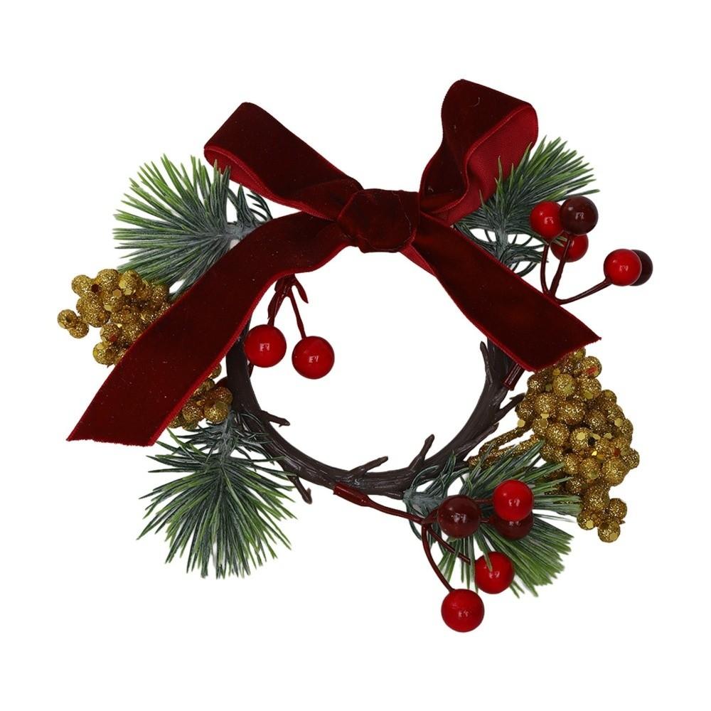Multifunctional Christmas Candle Ring Pinecone Candle Wreath  Dining Table Centerpiece