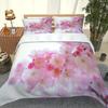 Комплект постельного белья Без одеяла, пододеяльника, наволочки, 3D, розовый цветок, односпальное, размера Queen, постельное белье из полиэстера, удобное