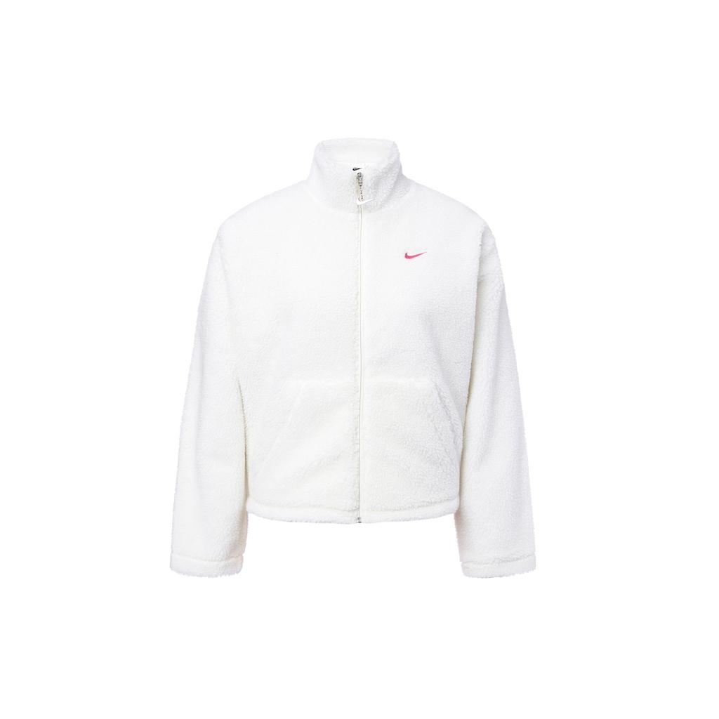 Nike Однотонная куртка с воротником-стойкой на молнии свободного покроя из плотного флиса, женские куртки Sail-White FV4009-133