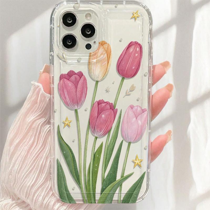 Fashion Tulip Flower Pattern Phone Case For Samsung Galaxy S26 Ultra S25 S24 S23 S22 Plus S21 FE A14 A35 A55 A54 5G Soft Cover