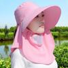 Shawl Sun Hat UV Protection Women's Ponytail Hat Fashion Shawl Mask  Autumn