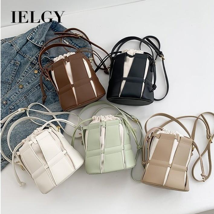 IELGY Женская сумка-мешок, стильная текстурированная сумка через плечо через плечо