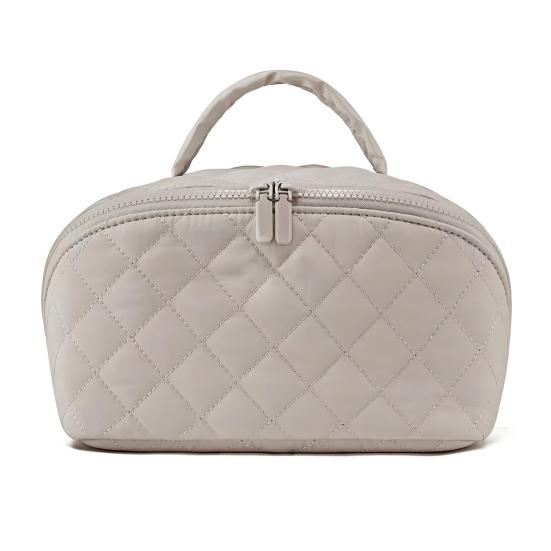 Женская дорожная косметичка, плоская, с несколькими карманами, водонепроницаемая стеганая сумка для туалетных принадлежностей для отпуска, для ежедневного использования