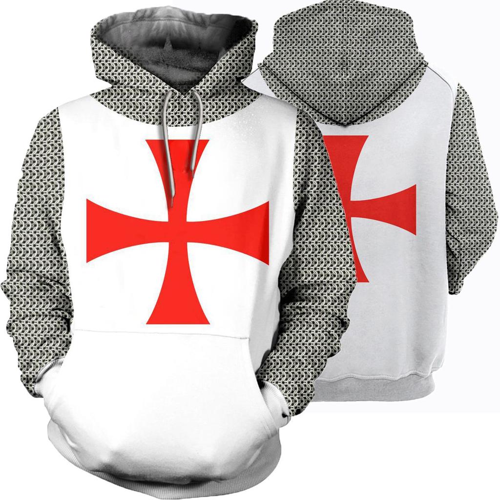 Vibrantly Designed Unisex Knights Templar Cosplay 3d Print Pullover Casual Sweater
