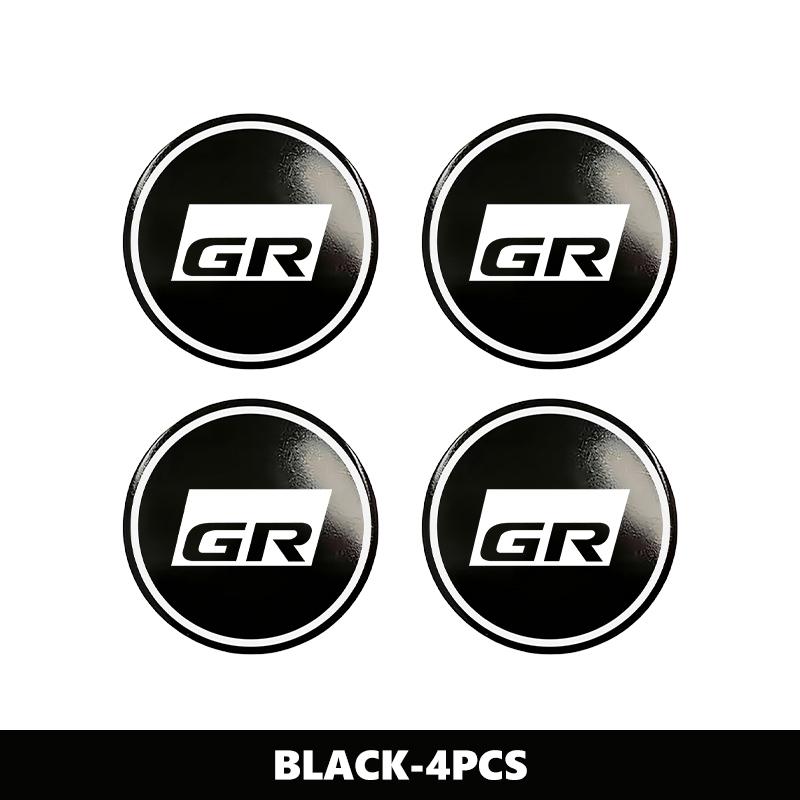 EBN5   For Toyota 4Pcs 56MM Car Wheel Center Hub Caps Logo Sticker GR Yaris Corolla Prius Aqua Vios Mirai Hilux Auris CHR