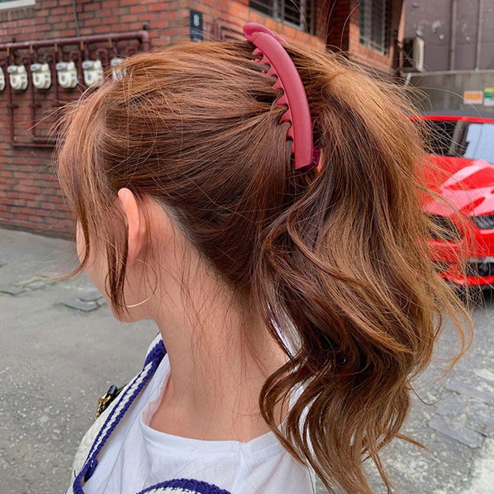 Solid Color Headwear Hair Accessories Hair Claws Ponytail Barrettes Banana Clip Hair Clips