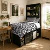 3PCS Black Pink Leopard Print Milk Velvet Duvet Cover Set Without Filling 1 Duvet Cover 2 Pillowcases Soft Fluffy Machine Was