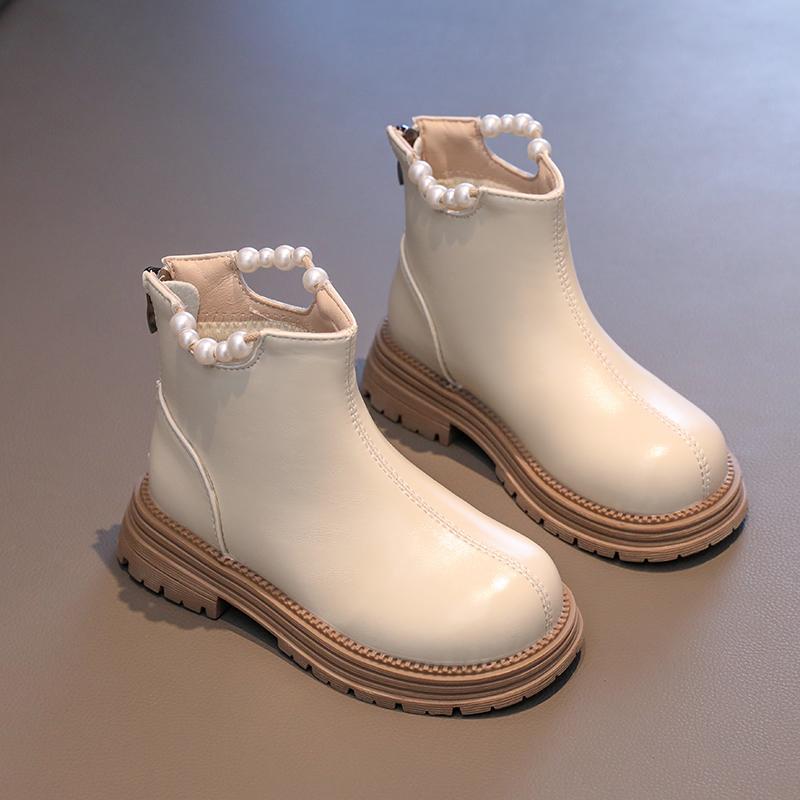 Ботинки для девочек Wither Kids Fashion Princess Ankle Boots Elegant Universal Causal Children Cotton Boots Single Color Round Toe Chic