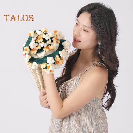 Вязаный крючком букет ромашек Вязаный крючком букет Одеяло ручной работы Цветы Плед для домашнего дивана Кровати Дивана Декор