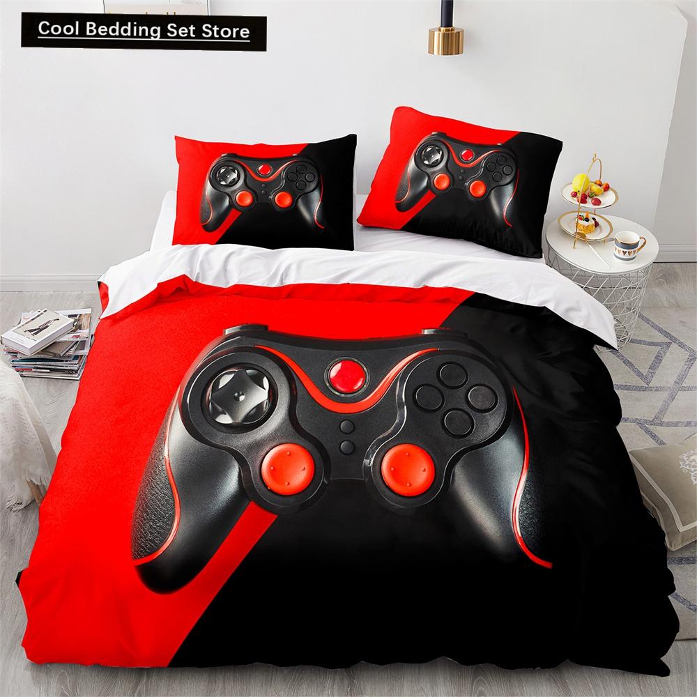 Пододеяльник Game King Queen 3D Black Game Handle Комплект постельного белья для детей, подростков, мальчиков, мужчин, геймеров, декор спальни, пододеяльник, наволочка