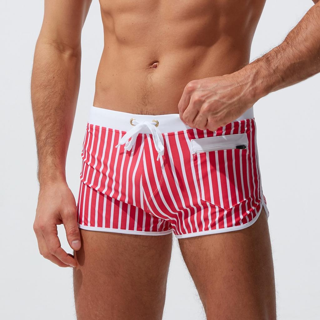 Sexy Front Pocket Swimming Trunks Fashion Wrap Zipper Swimming Trunks Men's Swimming Trunks Cross Border Beach Swimming Trunks
