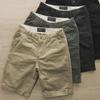 Men's Japanese Style Slim Fit Pure Color Summer Washed Texture Casual Shorts