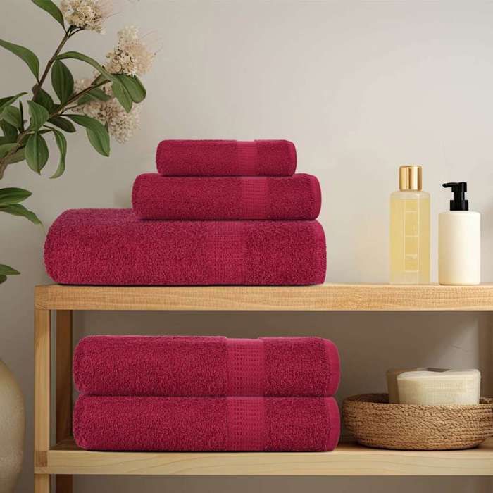 VidaXL Serviettes de sauna 4 pcs bordeaux 80x200cm 360 g/m² 100% coton, serviette, serviette de bain, serviette en coton 136744