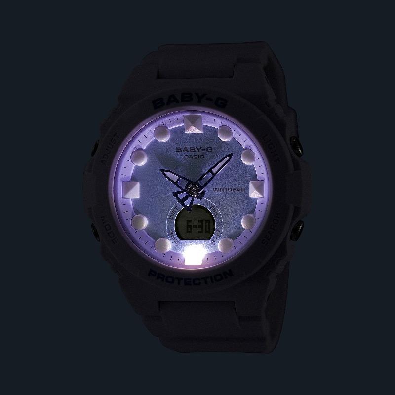 Casio Женские часы Baby-G, смола, 100 м водонепроницаемые, аналоговые, ударопрочные, кварцевые, BGA-320FH-4A