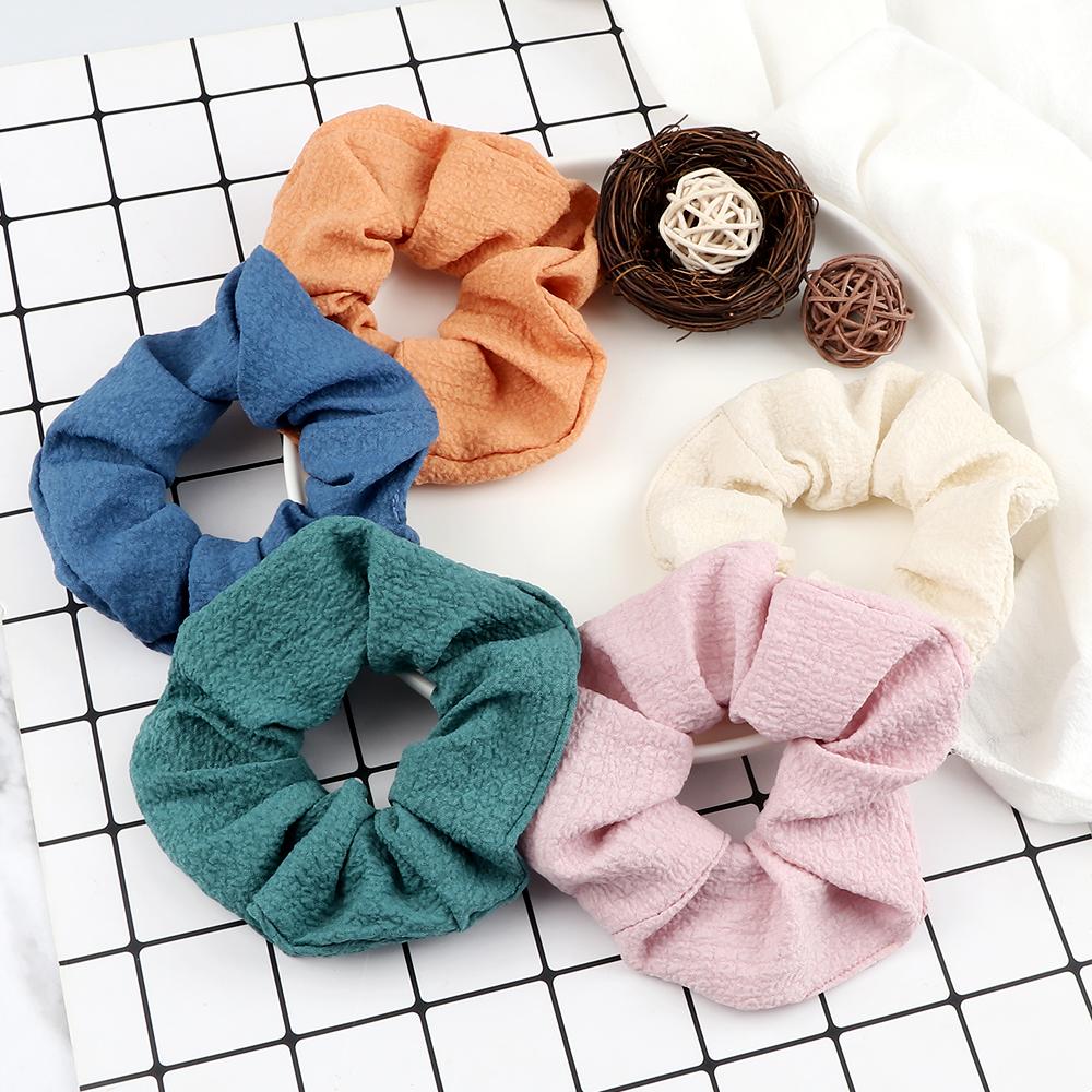 5PCS Mixed Colors Fashion Hair Bands Korean Elastic Satin Silk Dots Hair Tie for Women Girls Ponytail Holder Scrunchie