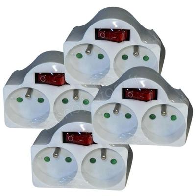 Biplite 2 Розетки - DUOPLUG - 4x - 16A - 230V - Встроенный Выключатель