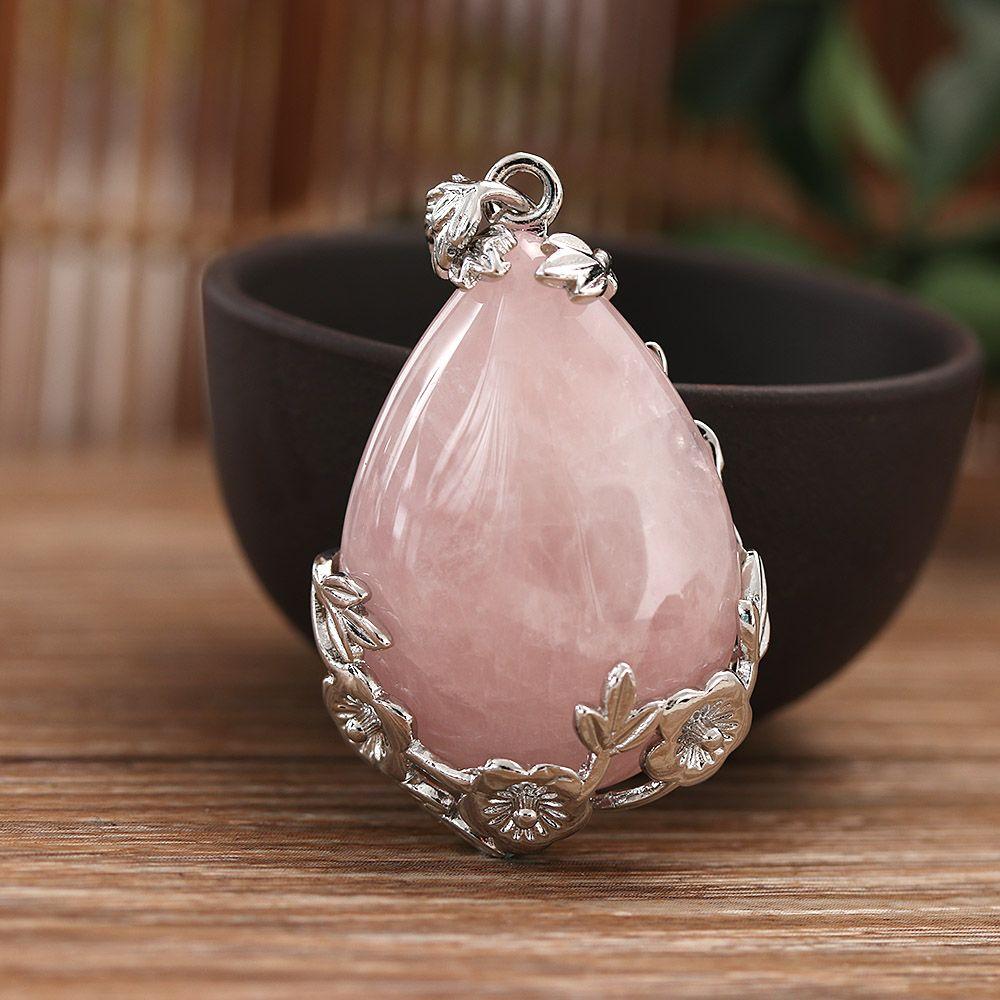 Хрустальный Камень Капля Воды Драгоценный Камень Ожерелья Подвески Аметист Агат Опал Бирюза Натуральный Кварц