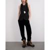 Za Autumn New Black Sleeveless Suit Vest Outer Wear Strap Decoration V Neck Decorated Row Button Long Vest 8535731