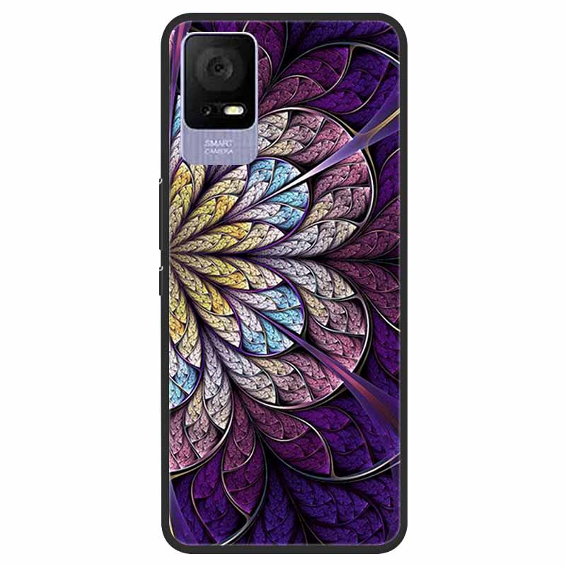 For TCL 405 / 406 / 408 / T506 Case Flower Marble Black Bumper Soft TPU Silicone Cover for TCL 408 405 Phone Cases Lovely Capas