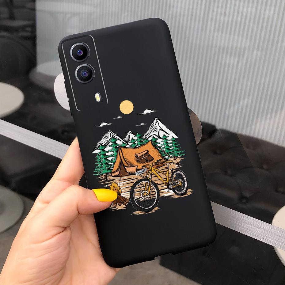 For Vivo Y53S 5G Case Vivo Y72 5G V2041 Phone Cover Silicone Cactus Soft Funda For Vivo Y52 Y 53s Y72 5G Sunflower TPU Bumper