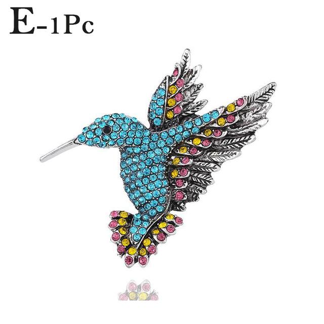 Новая красочная брошь-колибри со стразами, броши в виде животных для женщин, модные винтажные корсажные нагрудники, пальто, шарф, булавки для одежды