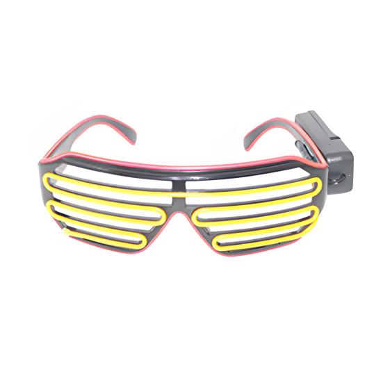 Светящиеся неоновые очки Rave со сверкающими затворами, солнцезащитные очки El Wire LED, светящиеся