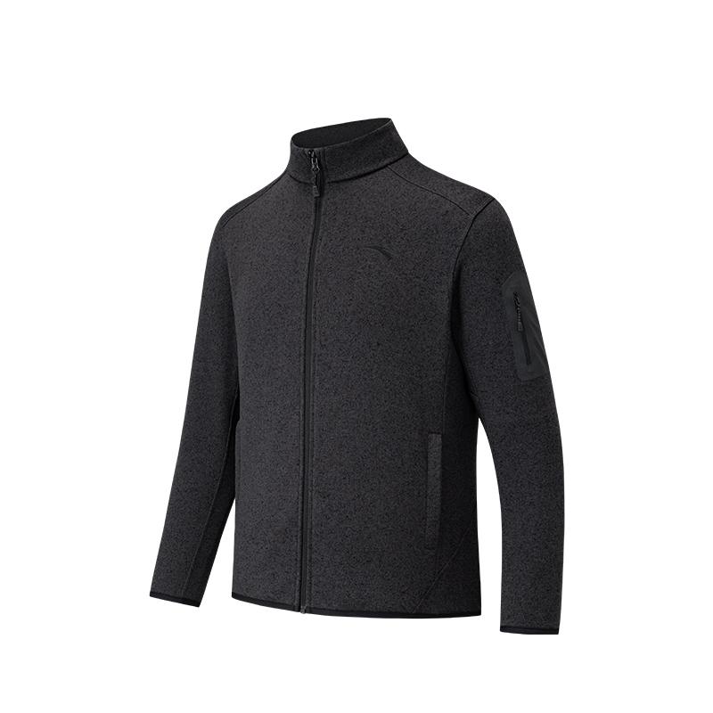 Men's ANTA Variety Training Collection Jackets Men's Black Stand Collar Moderate Straight Fit