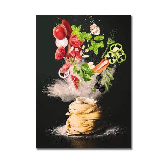 Кухня плакат пицца стейк салат гамбургер буррито фотографии ресторан настенная живопись печать западная кухня холст картина без рамки