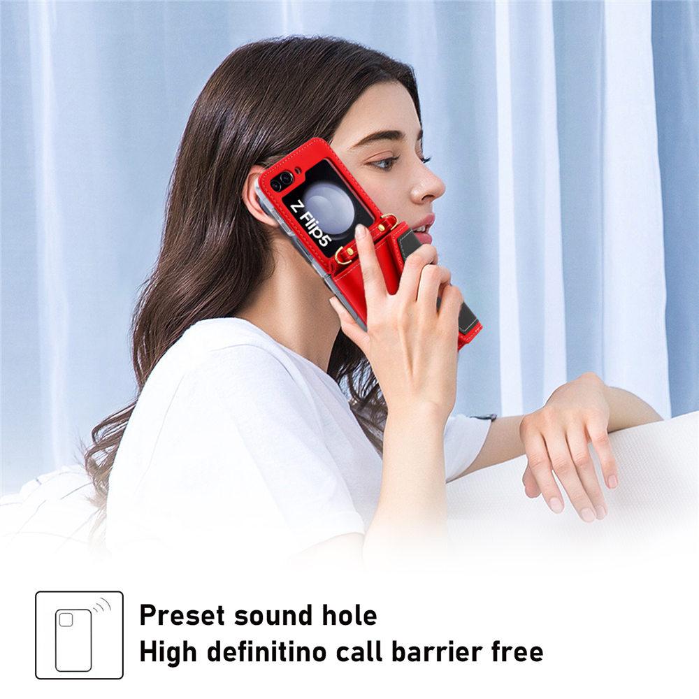 Чехол для Galaxy Z Flip 6 Двухцветный Любовное Сердце Кроссбоди Кошелек Отделение для Карт Чехол для Samsung Galazy Z Flip 5 Flip 6 4 3 Крышка