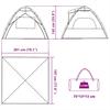 Beach Tent for 3 Persons Grey Quick Release Waterproof