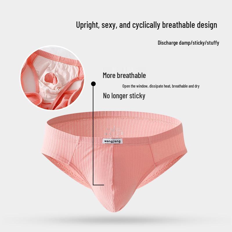Мужские трусы-слипы в рубчик из хлопка - Сексуальные, дышащие и модные с U-выпуклой вставкой