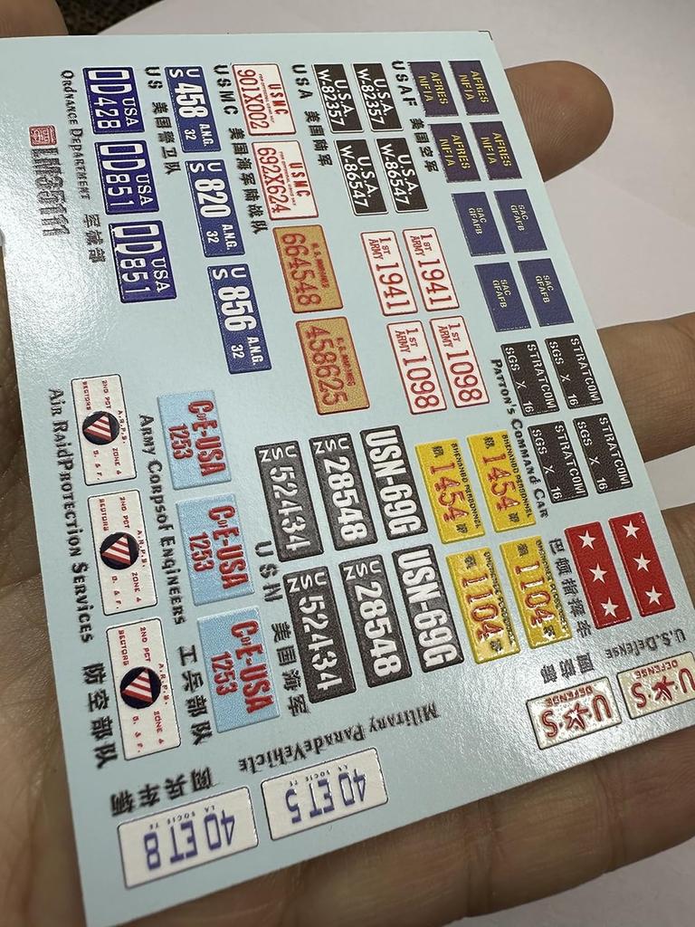 Lanmo Модель Американский номерной знак транспортного средства Цветная наклейка для хобби 1/35 (3D-стикер) LANLM-35111