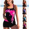 2023 Women New Flower Printed Tankini Swimsuits Plus Size Swimwear Lady Swimsuit Female Two Pieces Bathing Suits Beachwear Swim