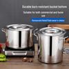 Ведро из нержавеющей стали большой емкости для кипячения воды с крышкой - Идеально для маринования, риса и супа.